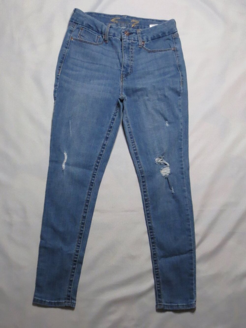 SEVEN7 womens SKINNY blue TUMMYLESS denim HIGH RISE SIZE 10